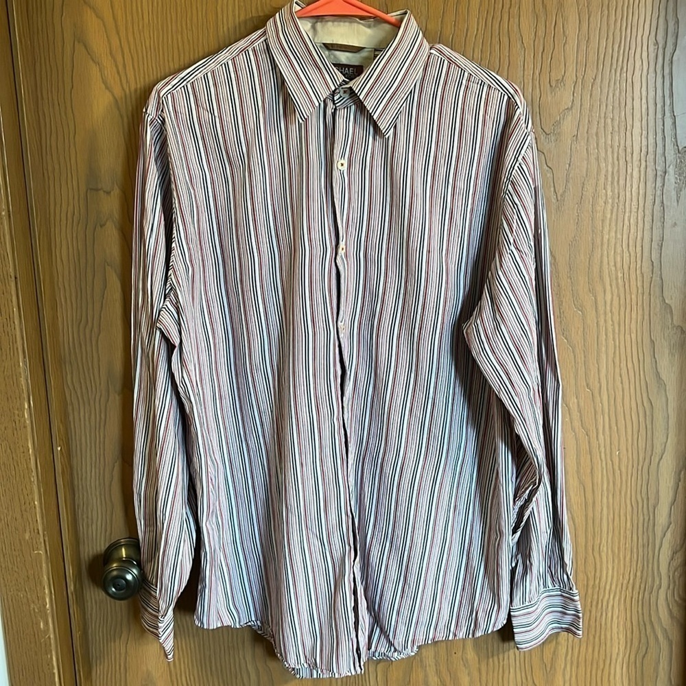 Michael‎ Kors Long Sleeve Stripped Button Up Men’s Shirt